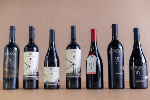 Selection of fine Argentinian wines beautifully displayed with studio lighting for an elegant touch.