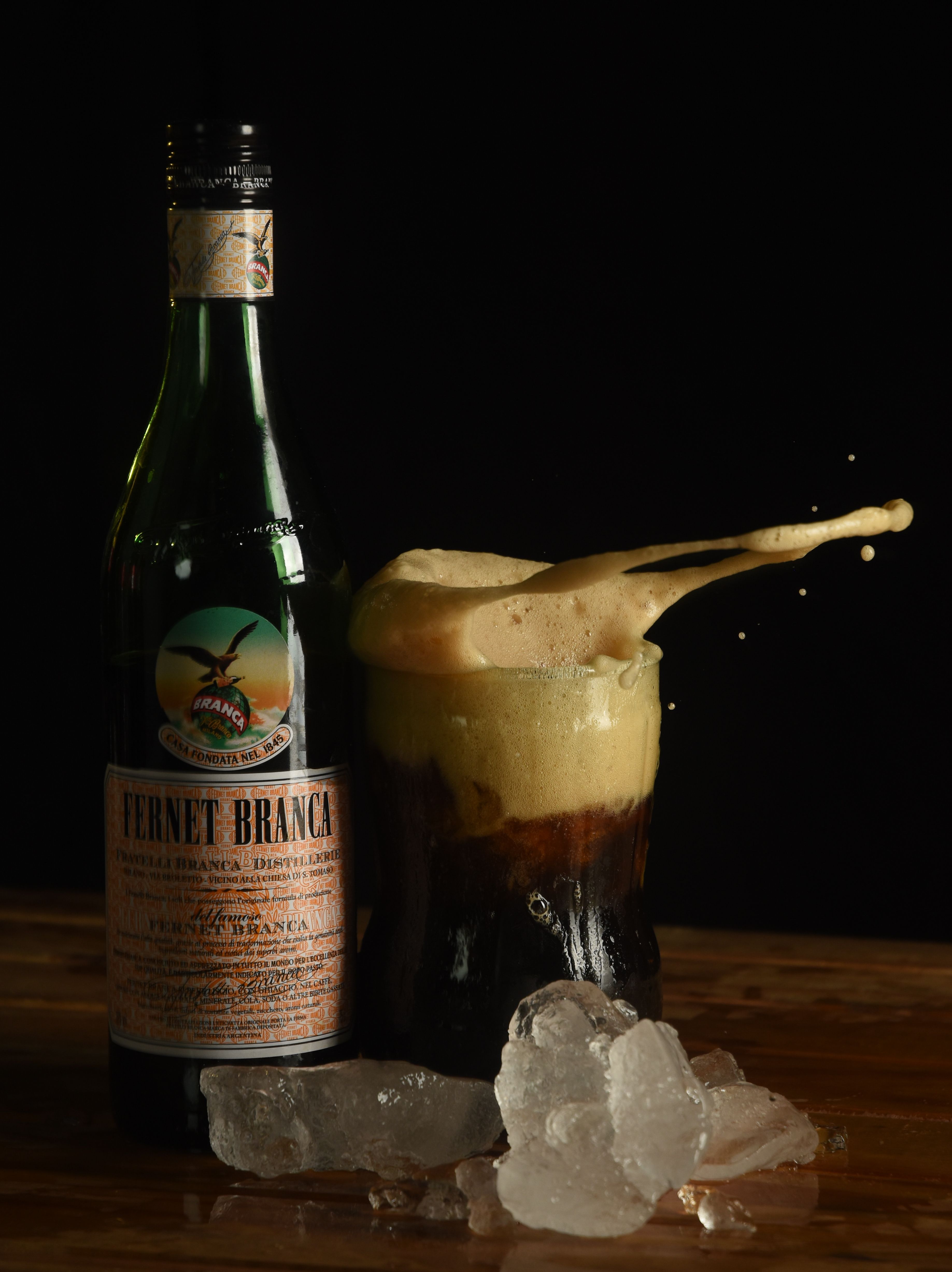 Fernet Branca Splash with Ice in Buenos Aires · Free Stock Photo