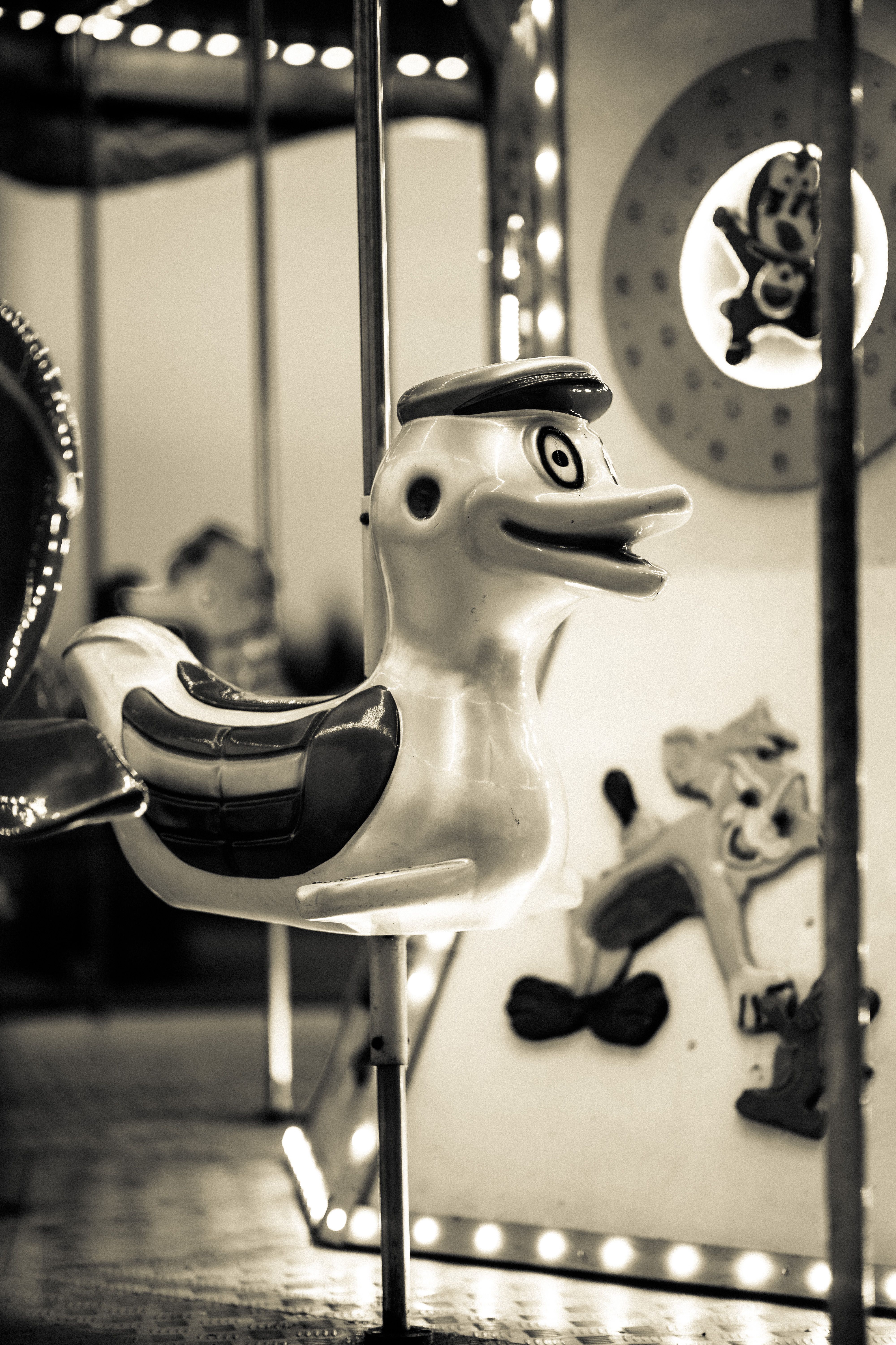 Quirky Duck Carousel Ride at Night Carnival · Free Stock Photo