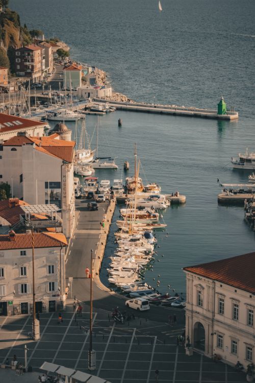 Aerial View of a Mediterranean Marina at Sunset · Free Stock Photo