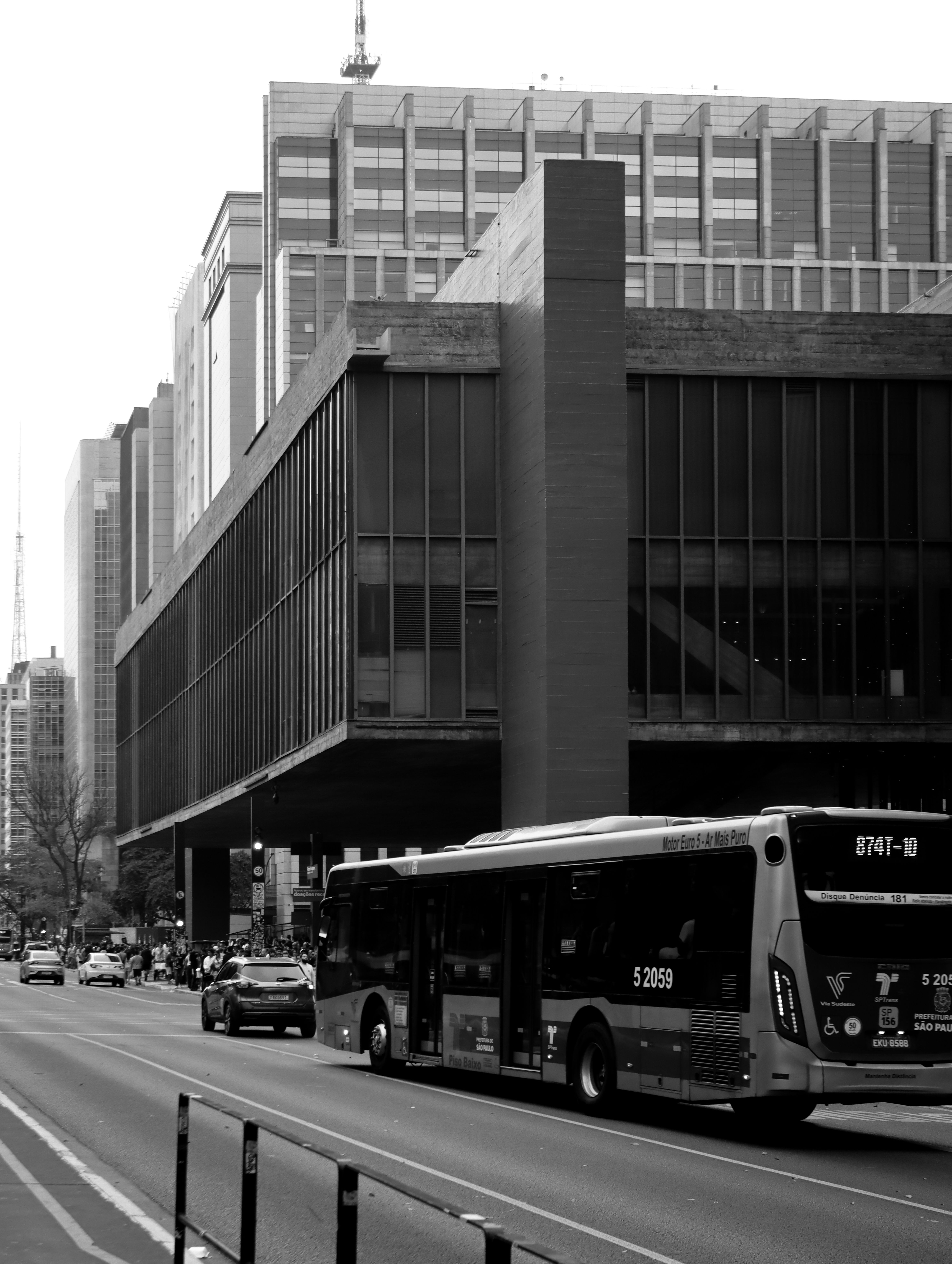 Urban Street with Modern Architecture and City Bus · Free Stock Photo