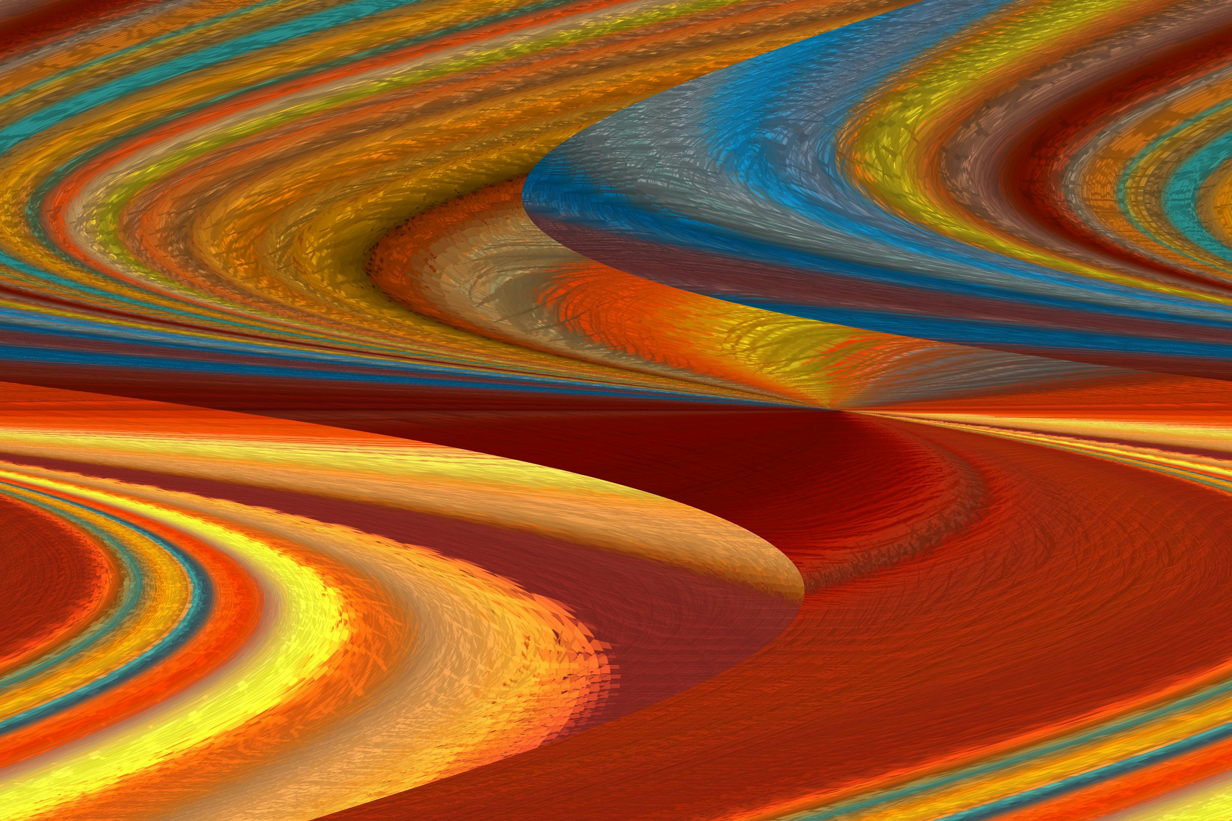 bezplatná Barevný abstraktní spirálovitý vzor s zářivými odstíny oranžové, žluté a modré. Základová fotografie