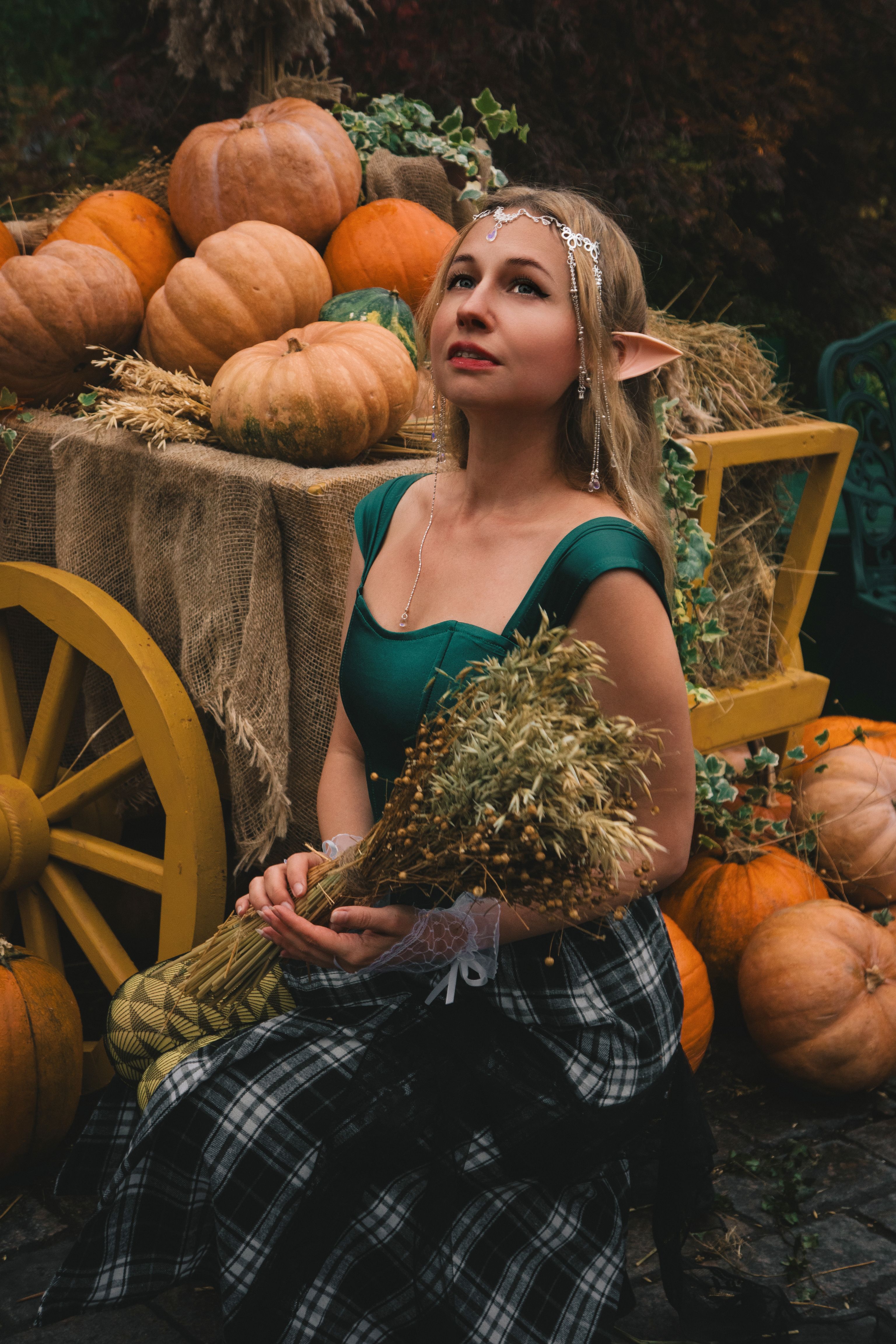 Young Woman in Elf Costume Celebrates Fall · Free Stock Photo
