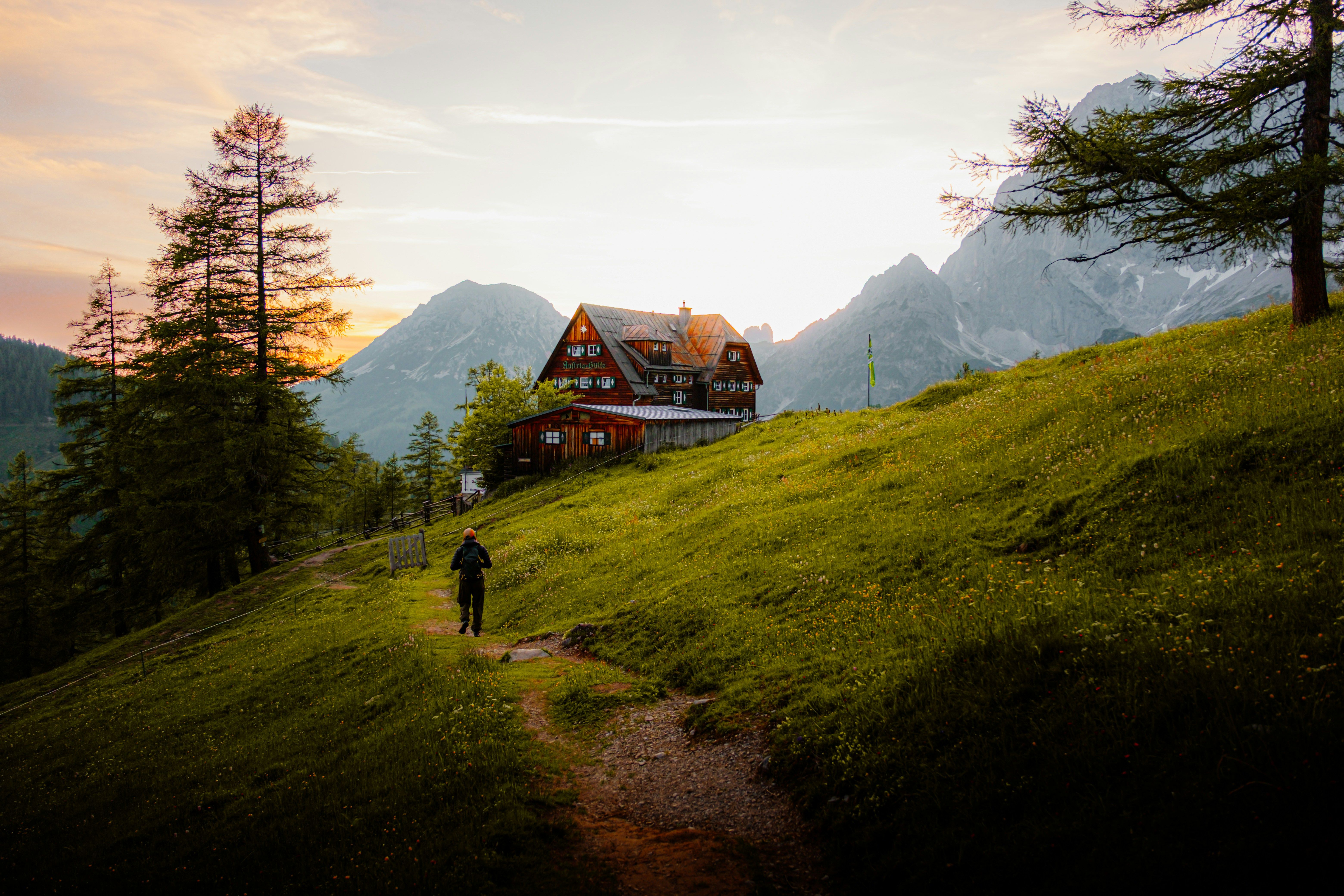 Austrian Sunset Hd Wallpaper Austria Forest Nature Snow Sunset Winter