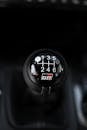 Close-up of Manual Gear Shift in Sports Car