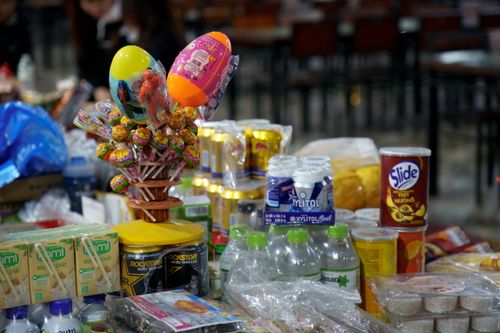 Free Vietnamese and Asian Snacks and Drinks Display Stock Photo