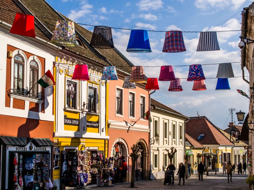 Charming colorful street in Szentendre, Hungary