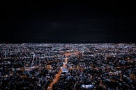 Bird's Eye View Of City During Evening