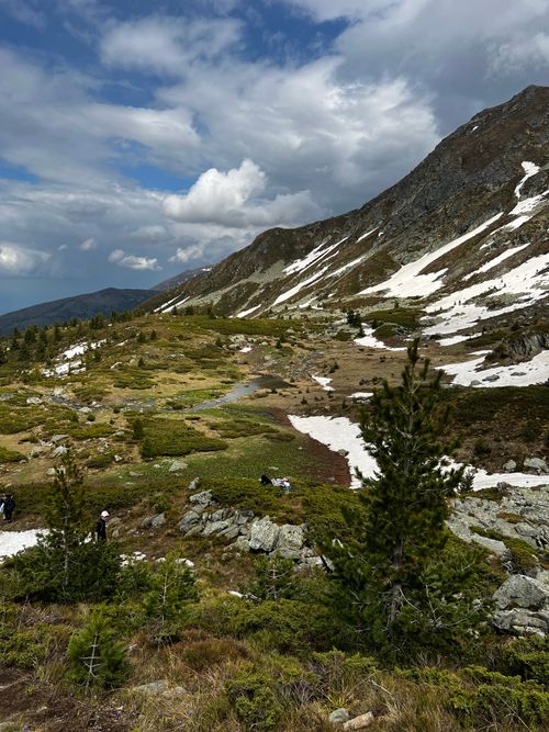 Free Breathtaking spring landscape of Sharr Mountains with melting snow and green meadows in Prevallë. Stock Photo