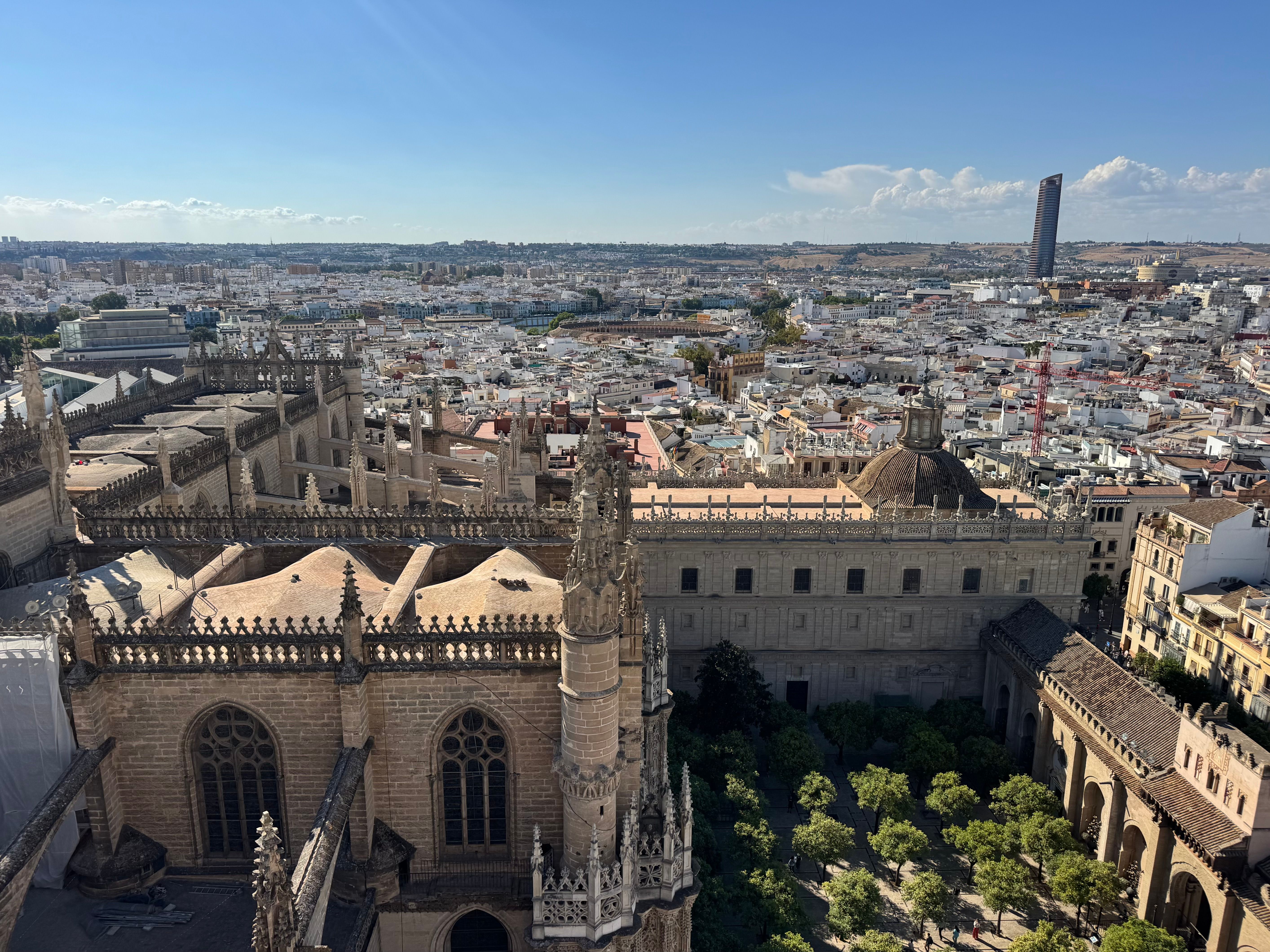 aerial-view-of-seville-cathedral-and-cityscape-free-stock-photo