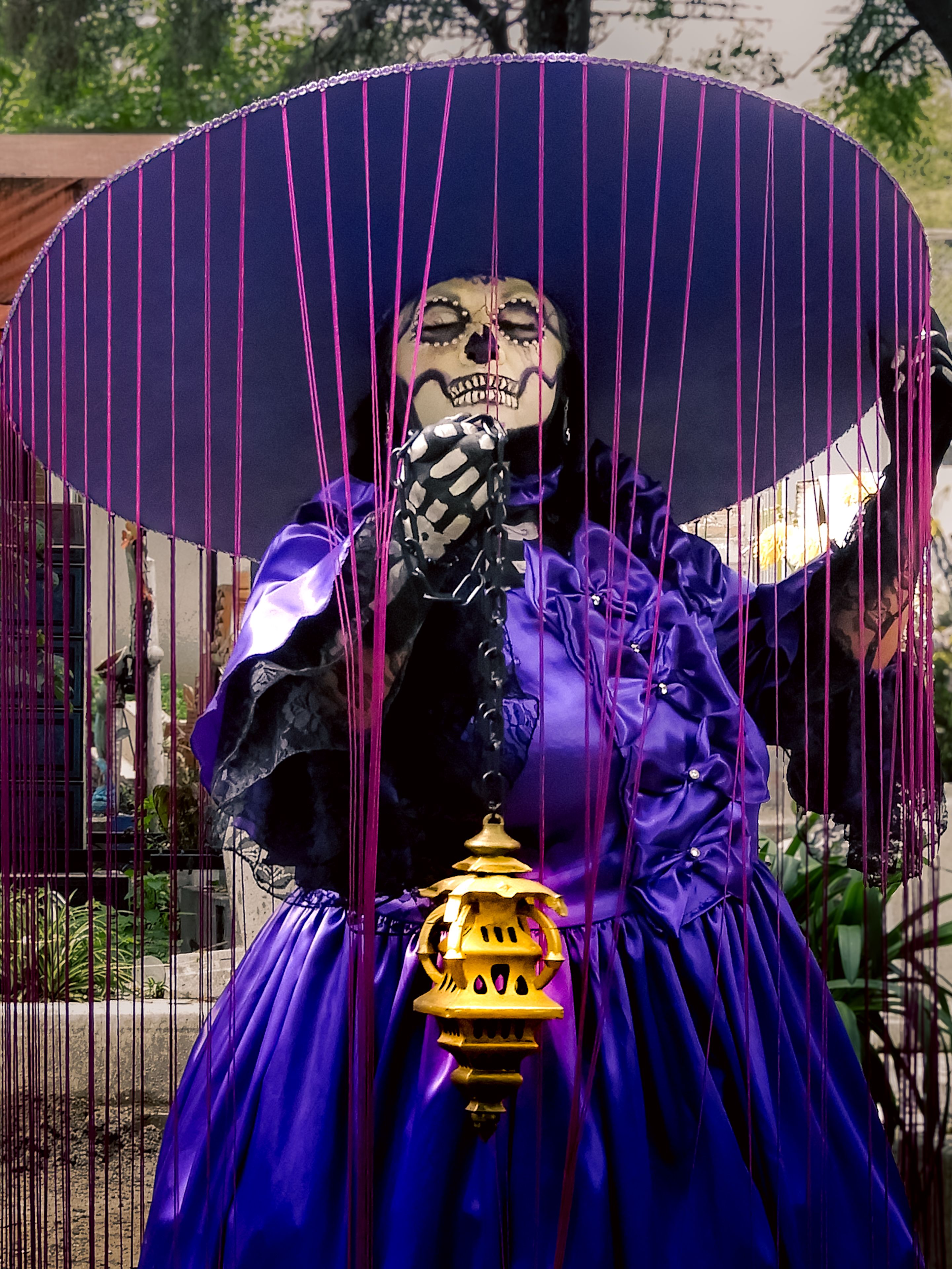 Colorful La Catrina Costume at Mexican Halloween Free Stock Photo Colorful La Catrina Costume at Mexican Halloween Free Stock Photo