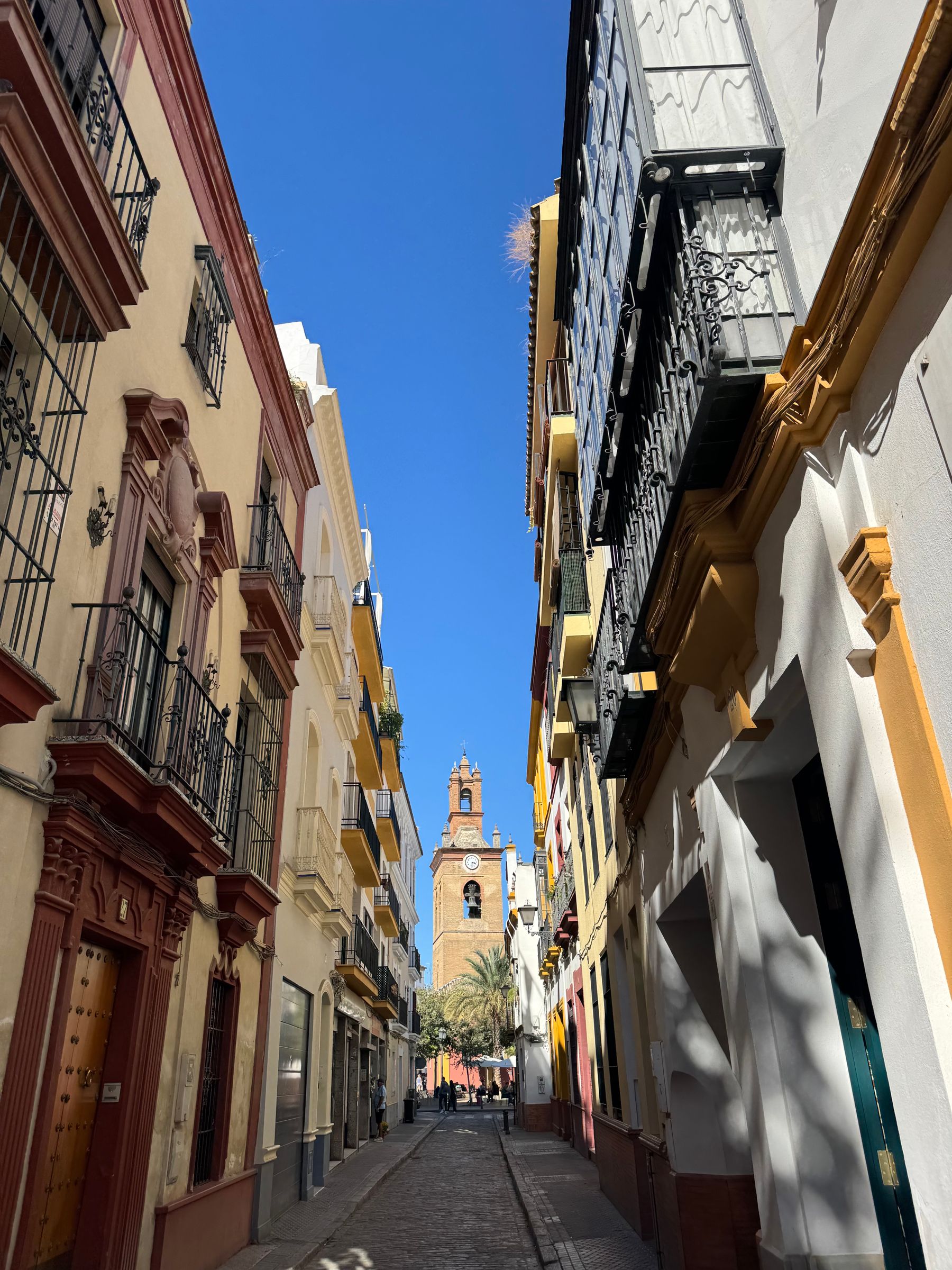 Historic colourful street in Seville, Andalusia, Spain