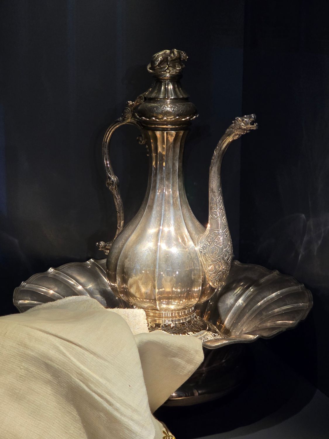 Intricate Ottoman Silver Water Pitcher Display · Free Stock Photo