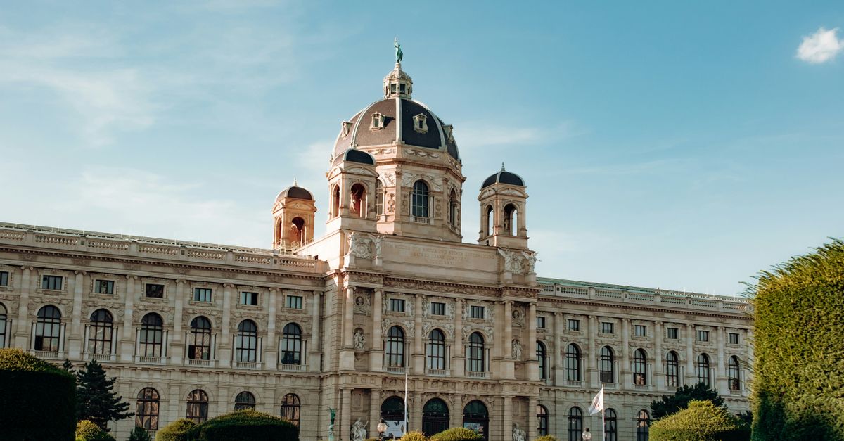 Elegant facade of Kunsthistorisches Museum in Vienna, Austria on a sunny day, iconic architecture.