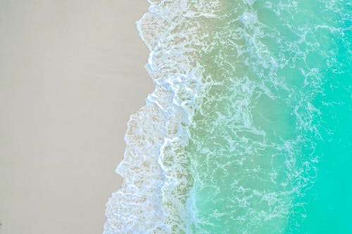 Free Bird's Eye View Of Seashore During Daytime  Stock Photo