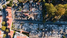 Aerial View of a Cemetery in Porto, Portugal