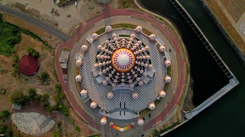 Free Aerial Shot The 99 Domes Mosque from above Stock Photo