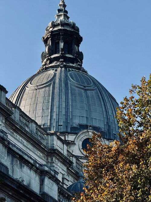 Free Impressive architectural dome in London against a clear blue sky. Stock Photo
