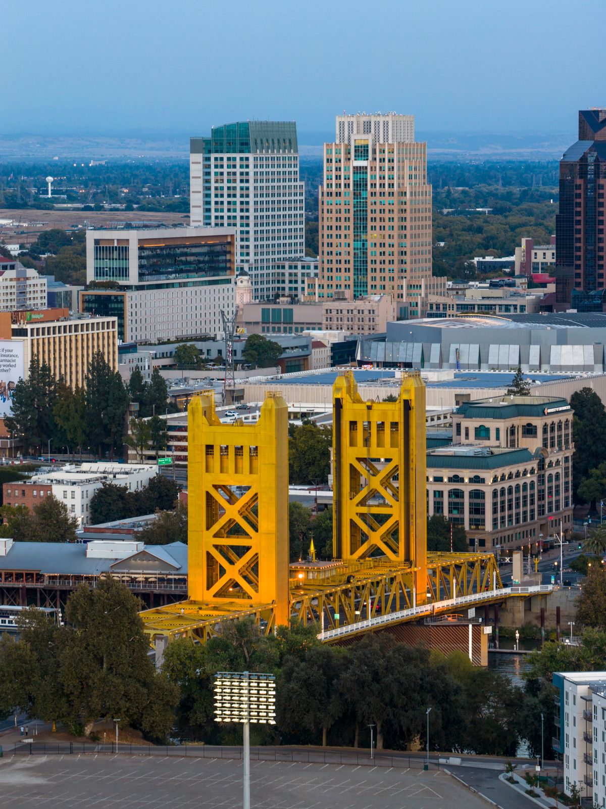 Sacramento Skyline with Tower Bridge at Dusk · Free Stock Photo