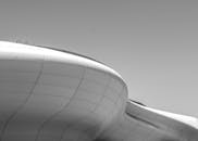 Futuristic Museum Architecture in Black and White