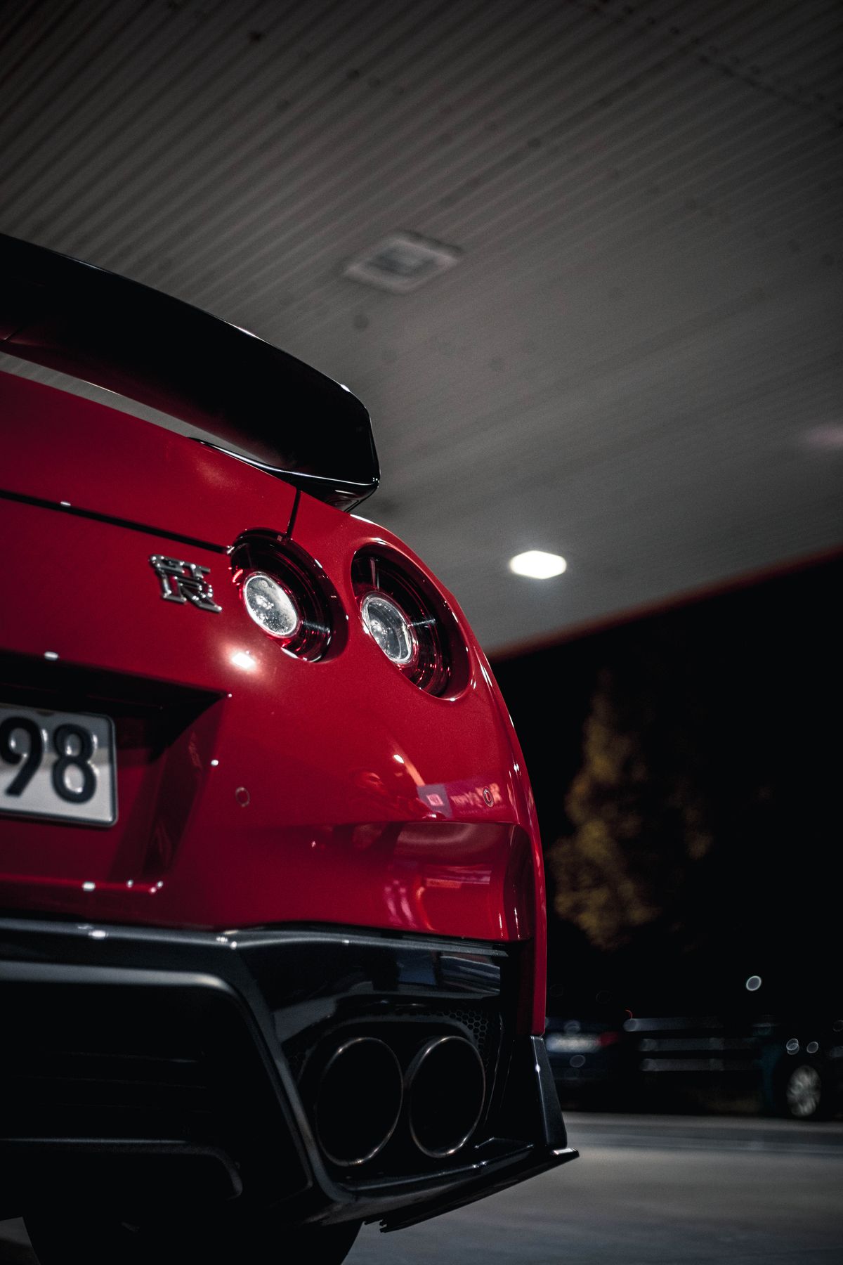 Red Nissan GTR at Sarajevo Gas Station at Night · Free Stock Photo