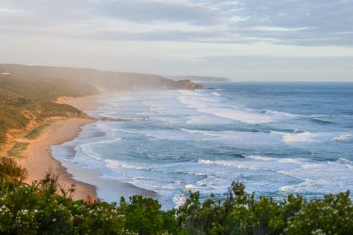 Free Breathtaking sunset over Johanna Beach in Victoria, capturing waves and coastline beauty. Stock Photo