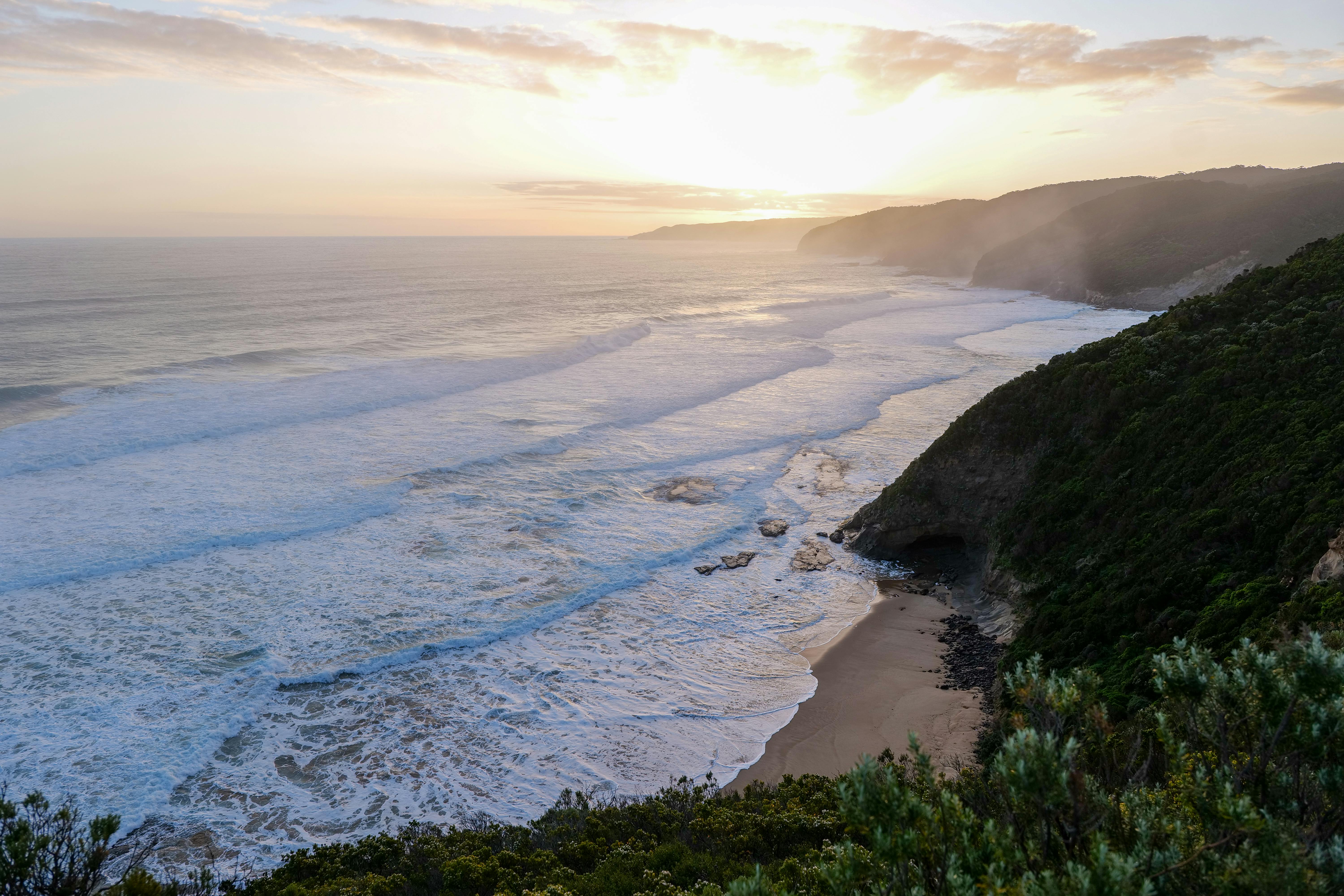Explore the serene beauty of Johanna Beach, Victoria at sunset with stunning coastal views. - Victoria