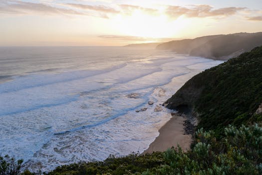 Explore the serene beauty of Johanna Beach, Victoria at sunset with stunning coastal views.