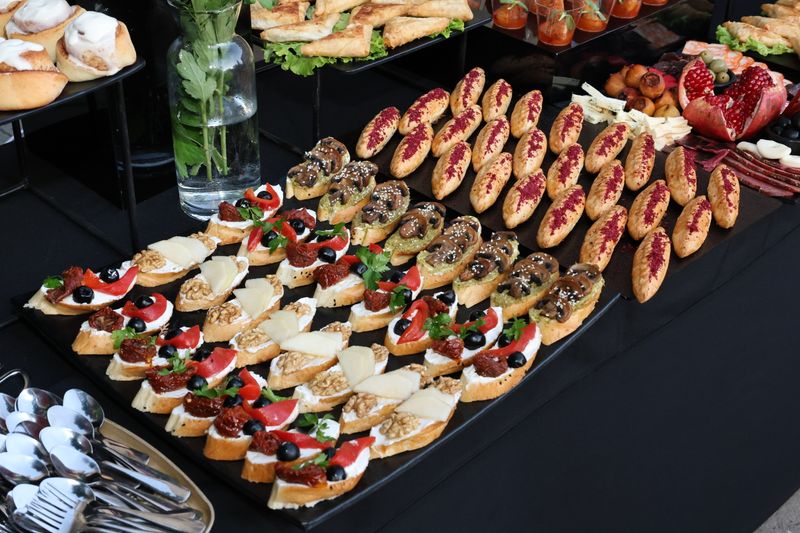 Elegant platter of assorted starters and finger foods