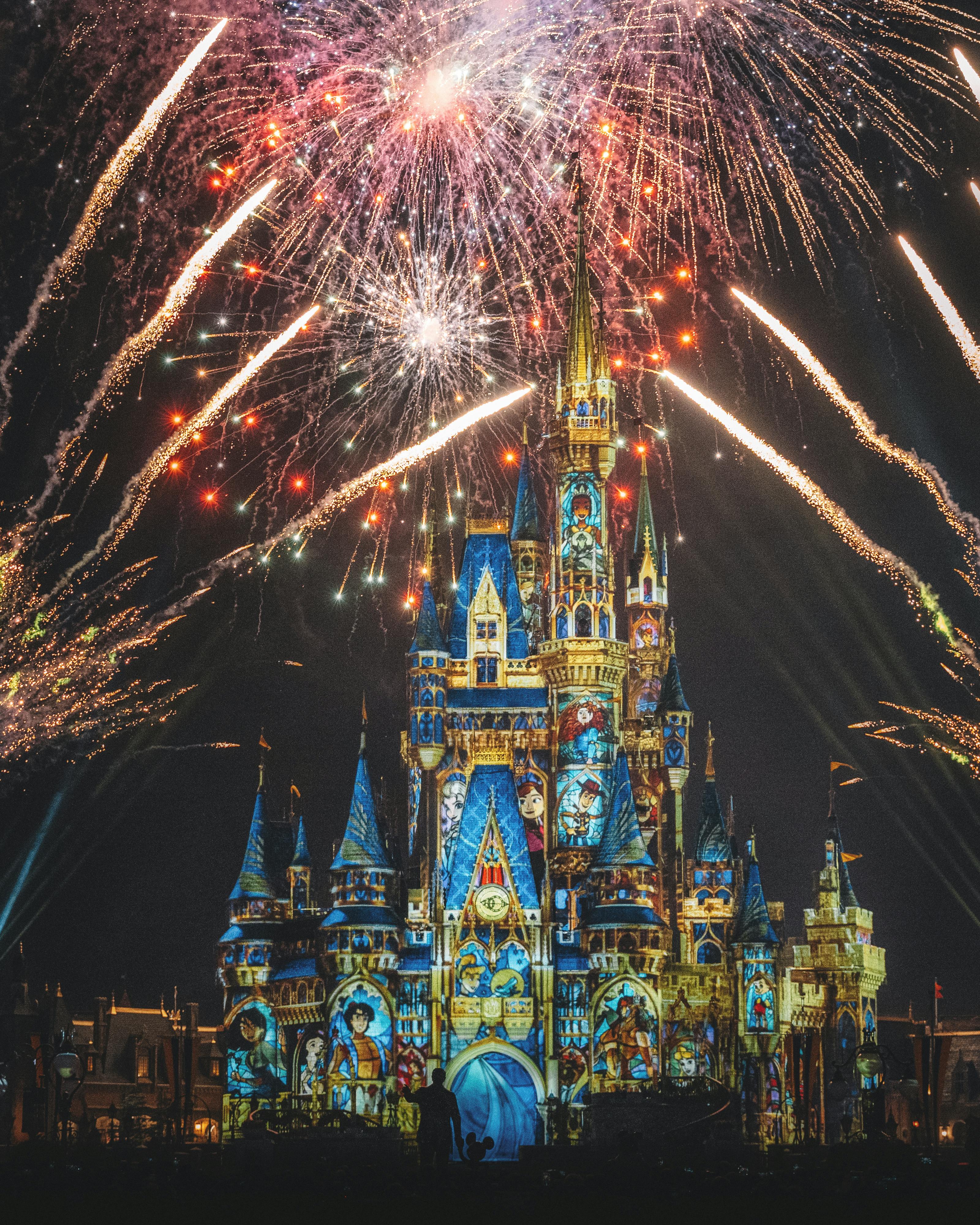 cinderella castle fireworks wallpaper