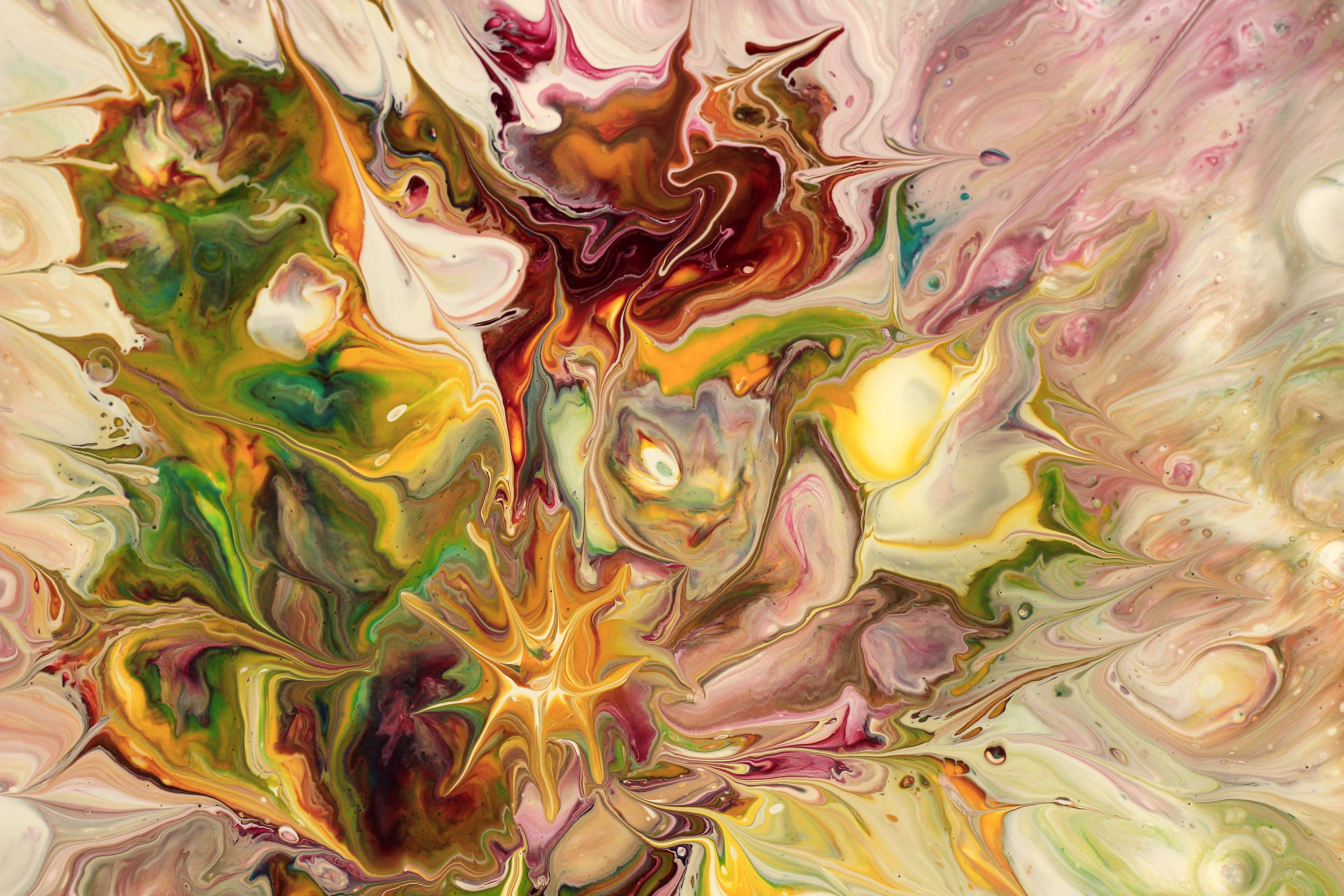 Vivid Abstract Fluid Art in Swirling Colors · Free Stock Photo