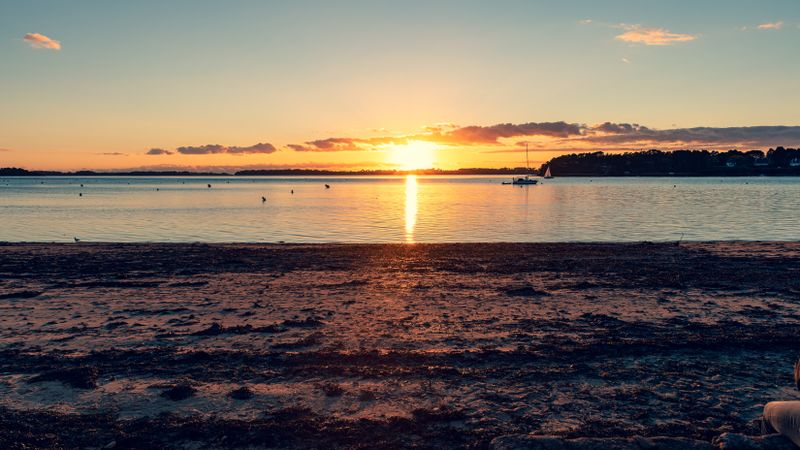 Coucher de soleil sur le Golfe du Morbihan depuis Séné