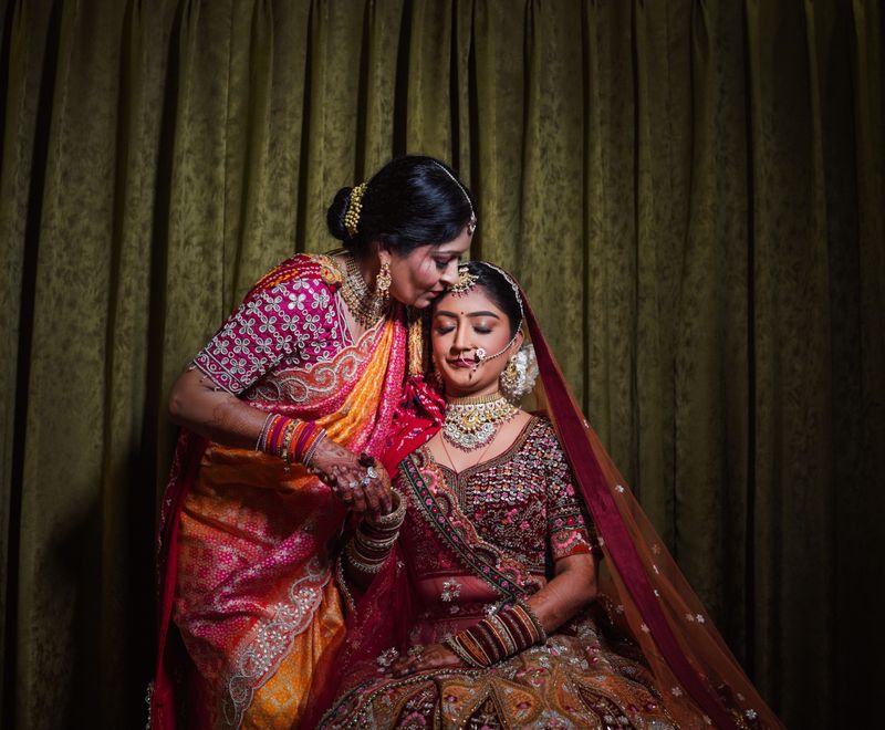 Emotional moment during an Indian wedding ceremony