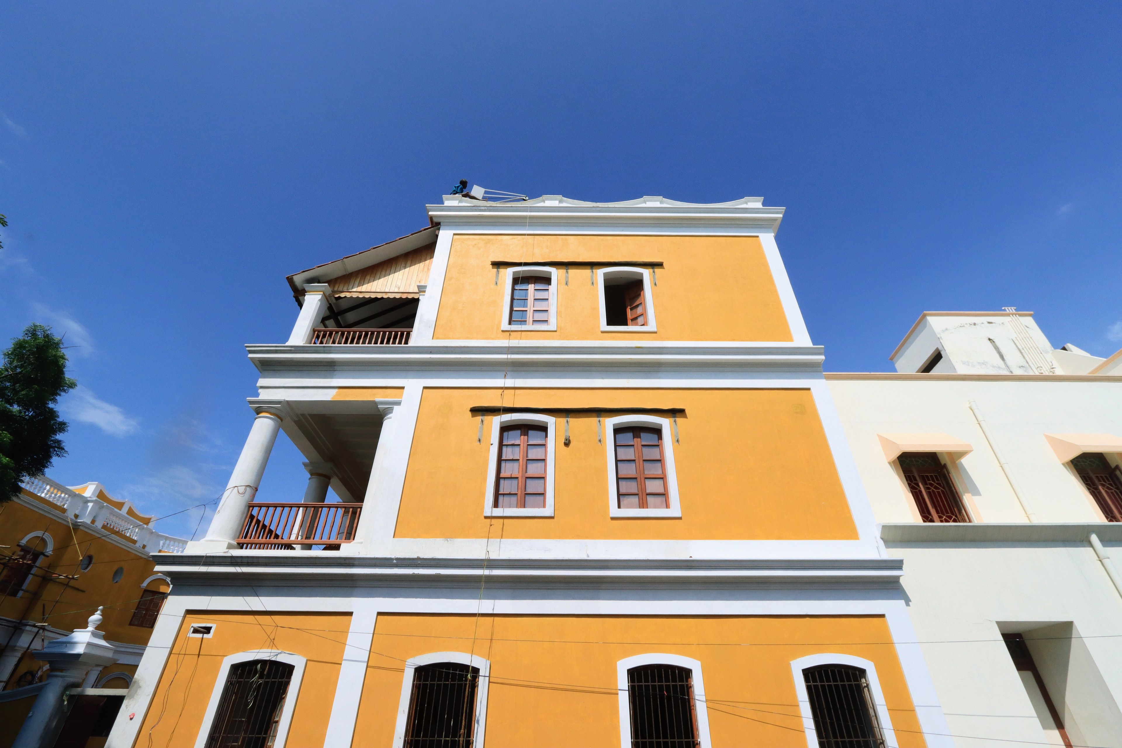 Lagos Island colonial townhouse facade