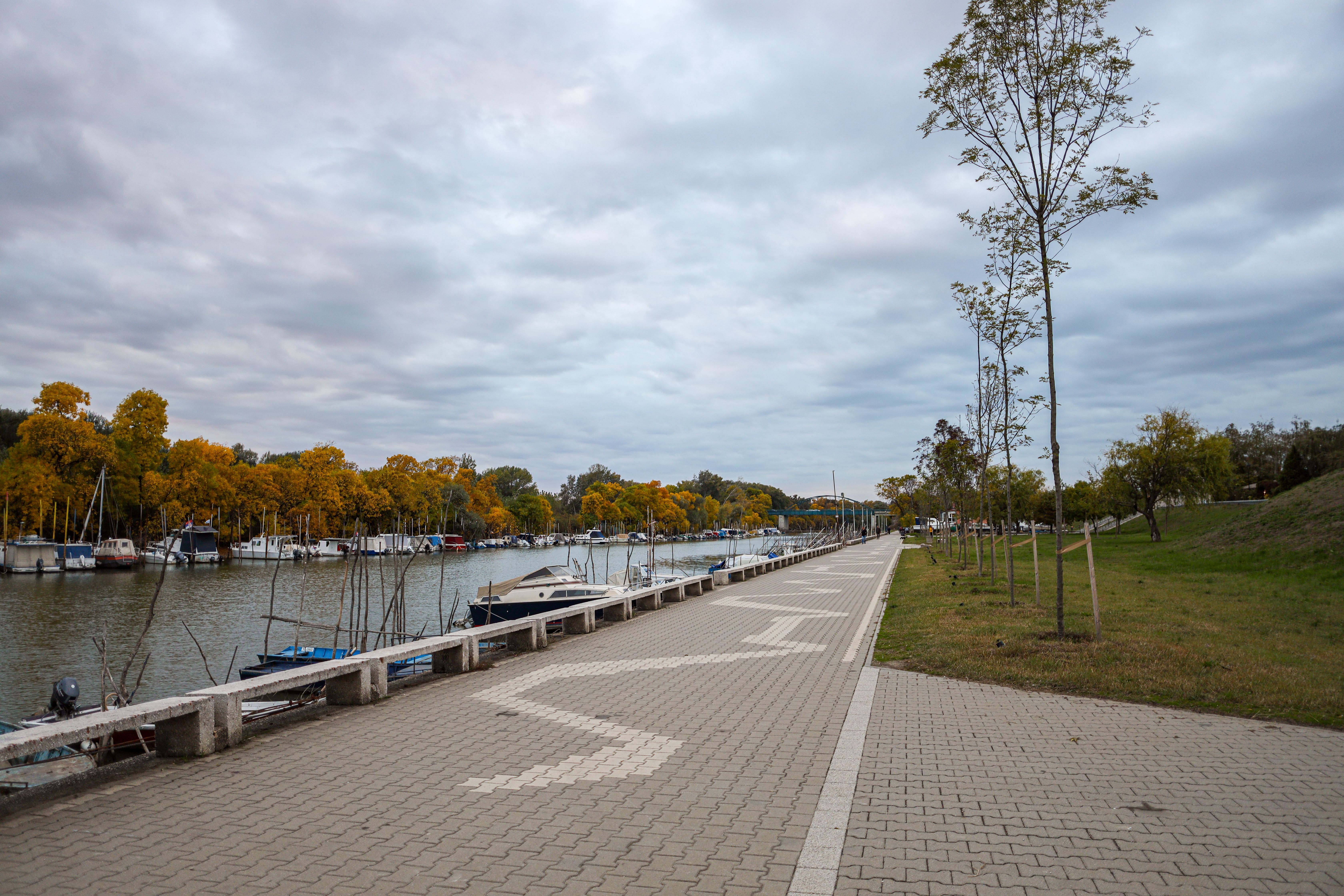 Paved riverside multi-use trail beside the Olentangy River