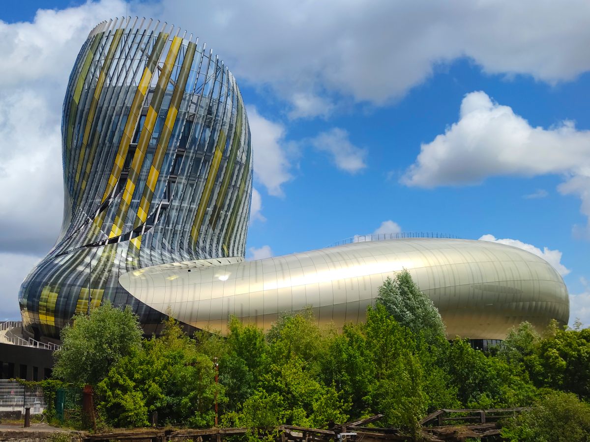 The swirling golden form of the Cité du Vin