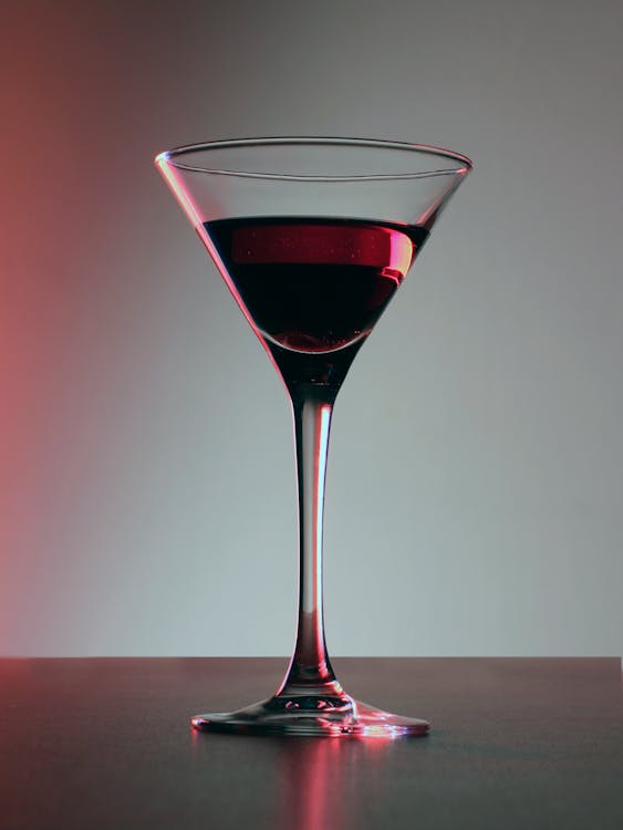 Verre à Martini Transparent Avec Vin