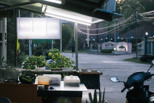 Free Street Food Stall at Dusk in Tioman Island Stock Photo