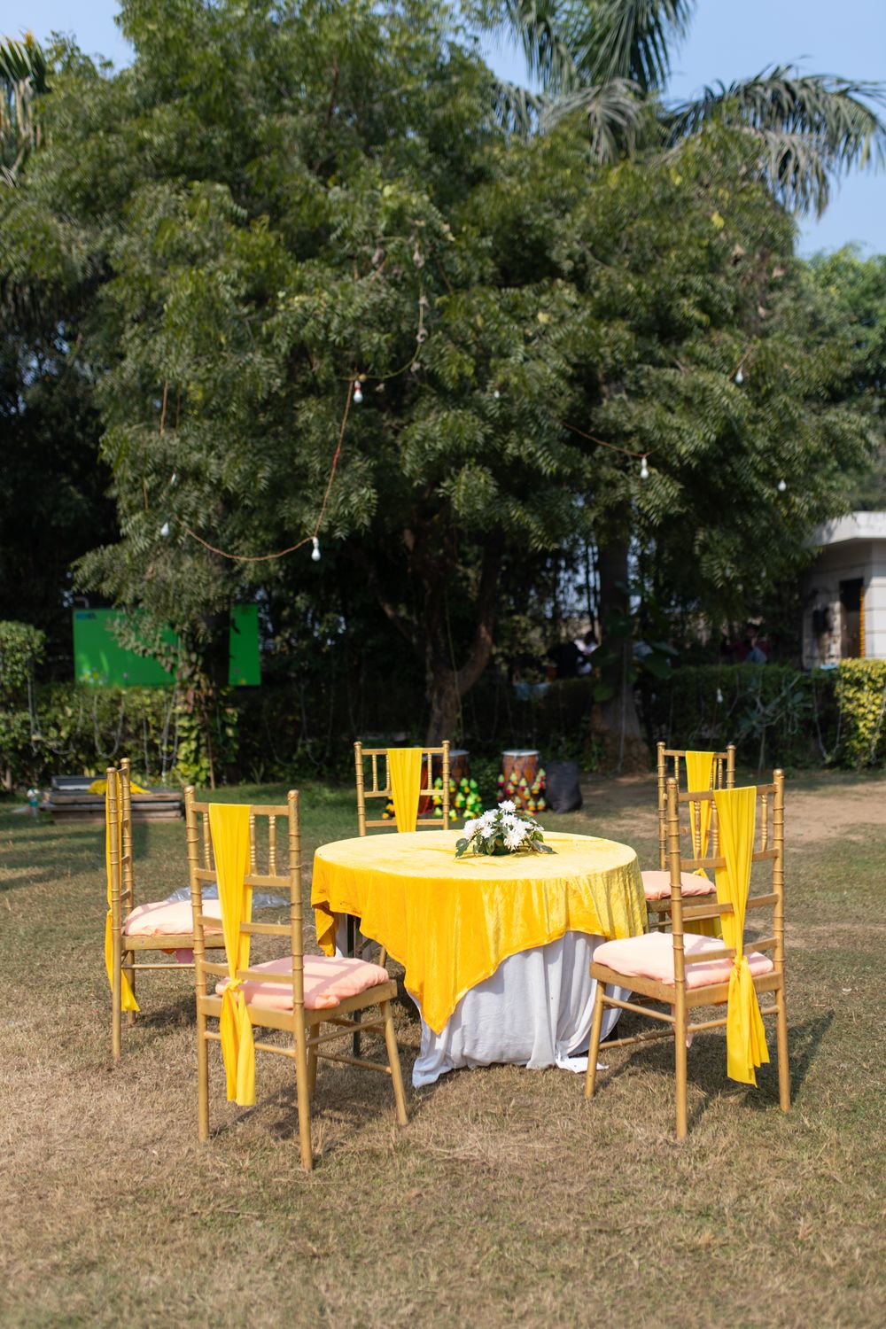 Tabling Outside Outdoor Event Table with Yellow Decor · Free Stock Photo