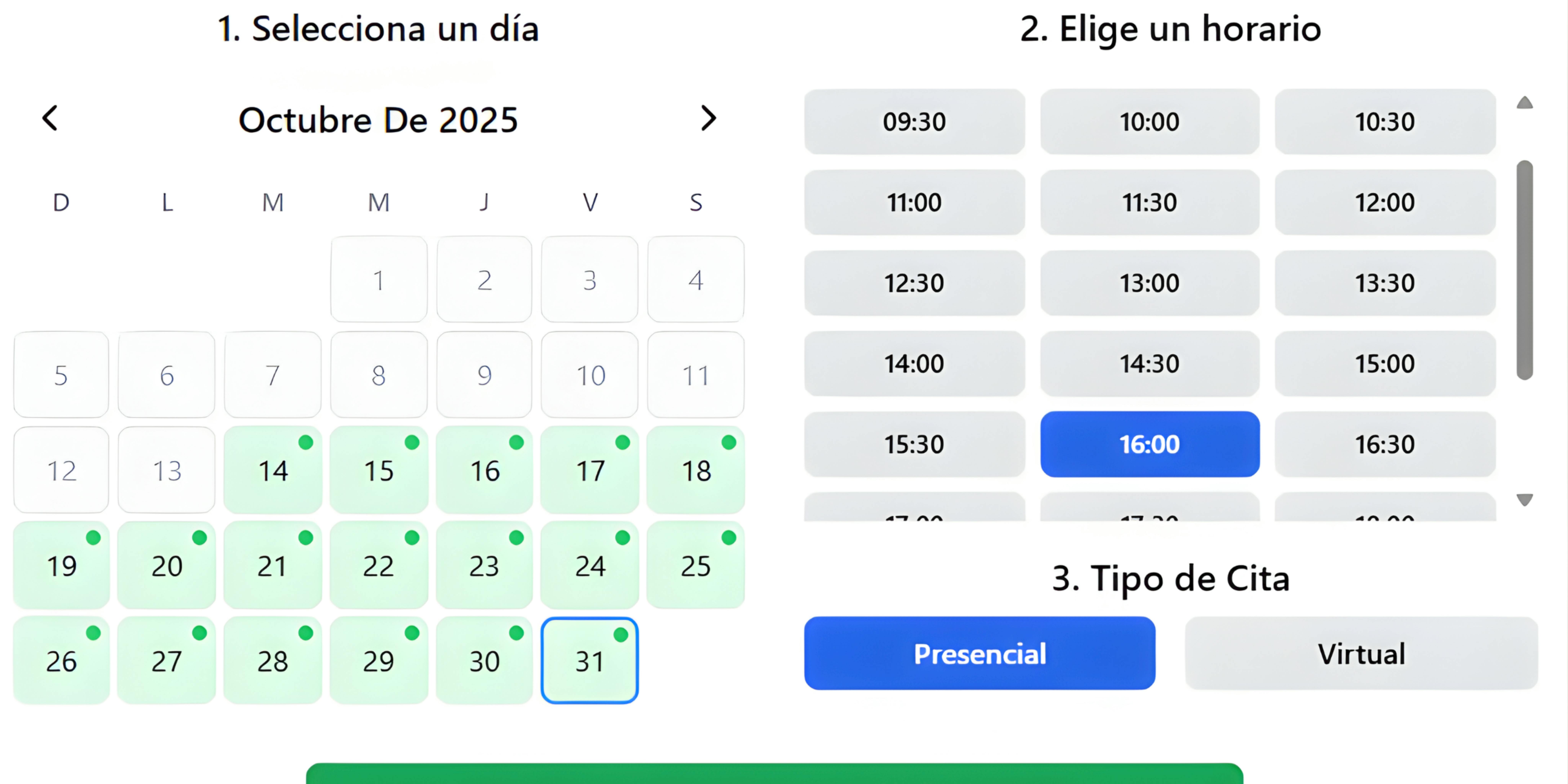 Agendamiento de cita en FullSalud