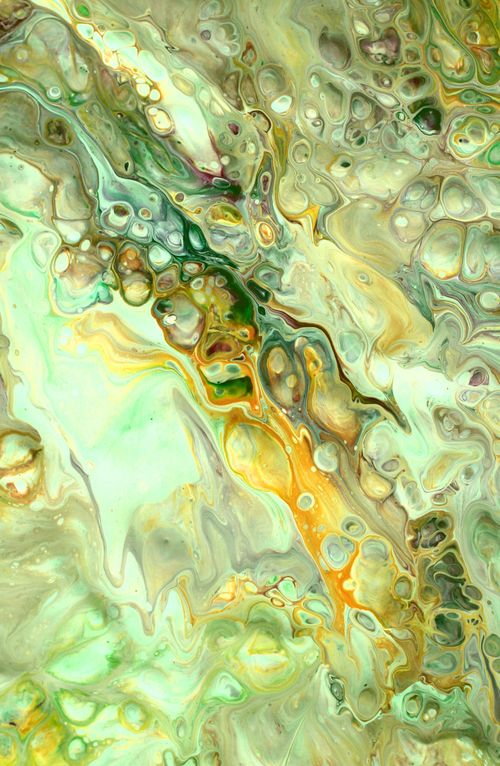 Free Vibrant abstract fluid art showcasing swirling green and yellow hues, creating a captivating organic pattern. Stock Photo