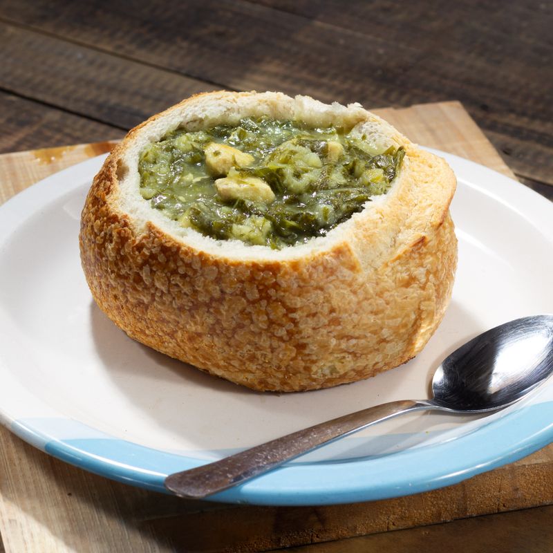Classic Spinach Dip in a Sourdough Bread Bowl