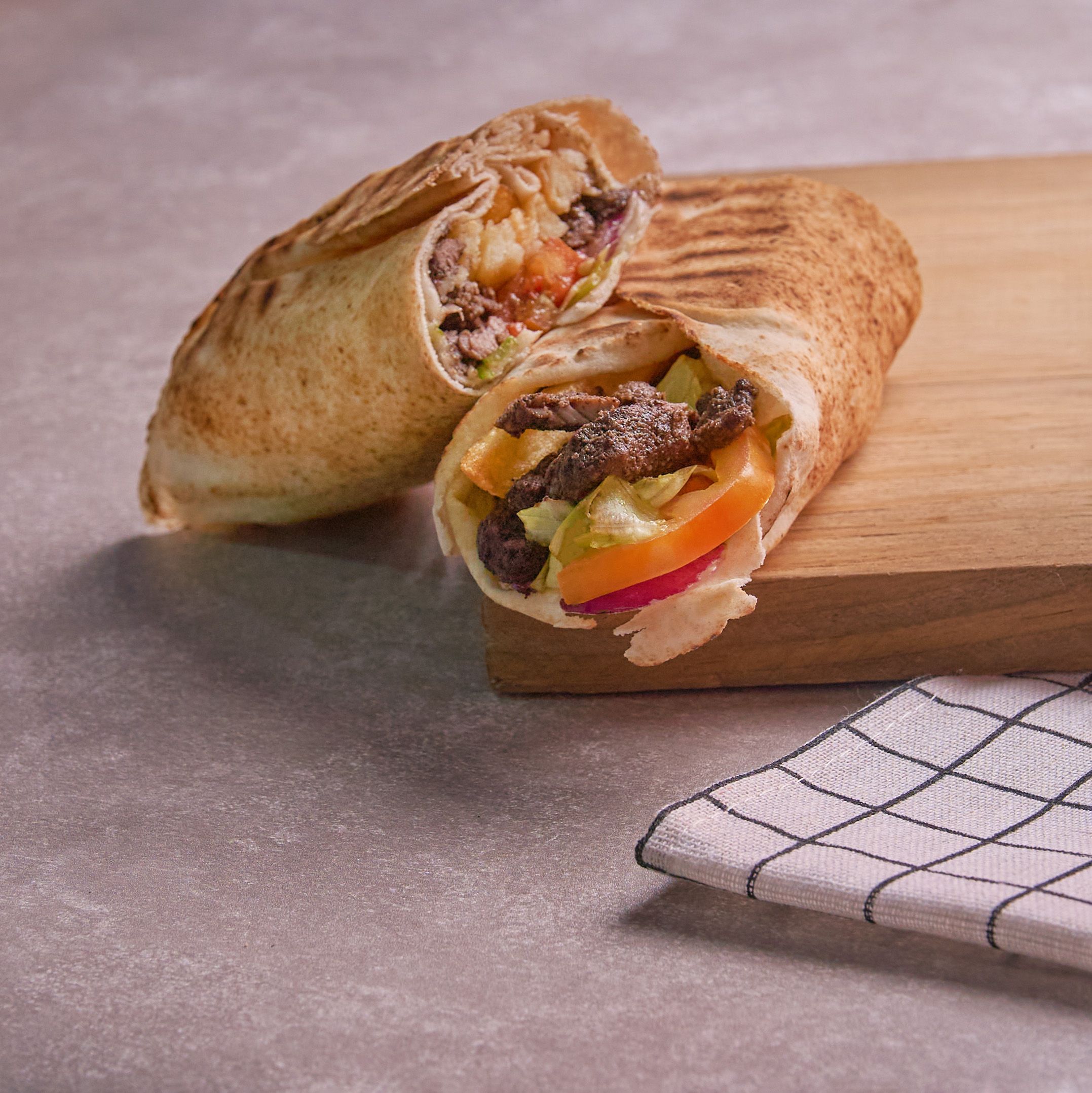 Gluten free beef shawarma sandwich