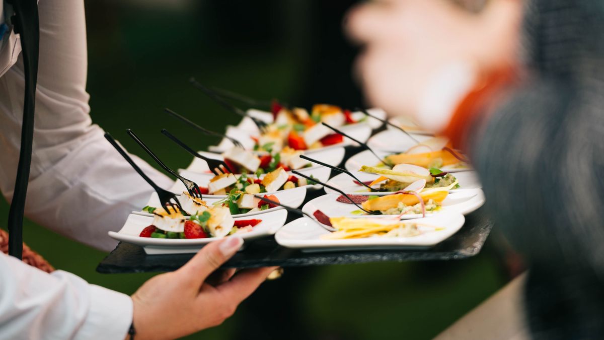 Appetisers served on a tray at a social event (Backstage Catering in Vellore)