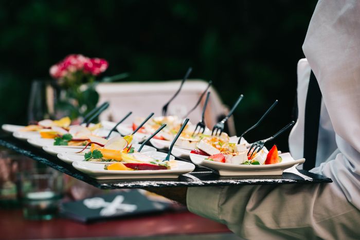 Elegant appetizers at an outdoor celebration