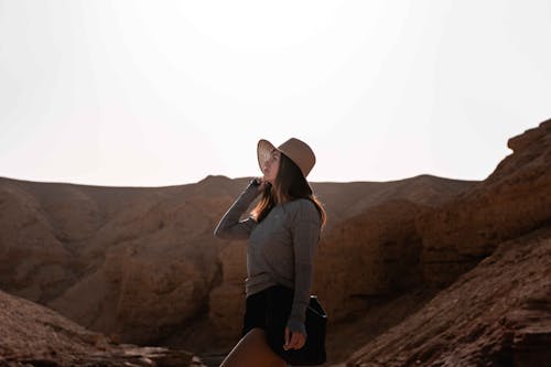 Free Woman In The Desert Stock Photo