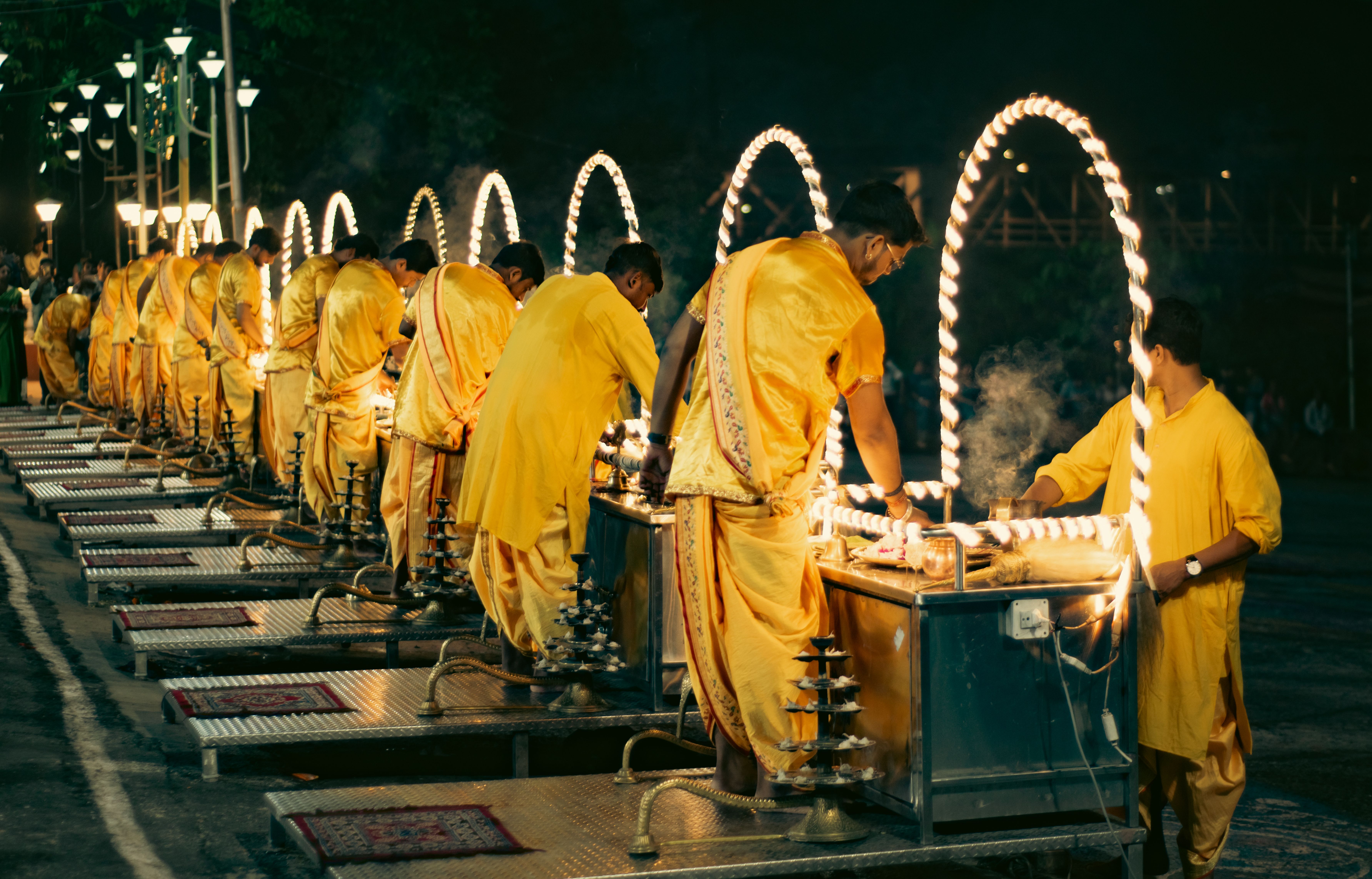 Priests guiding a temple ritual