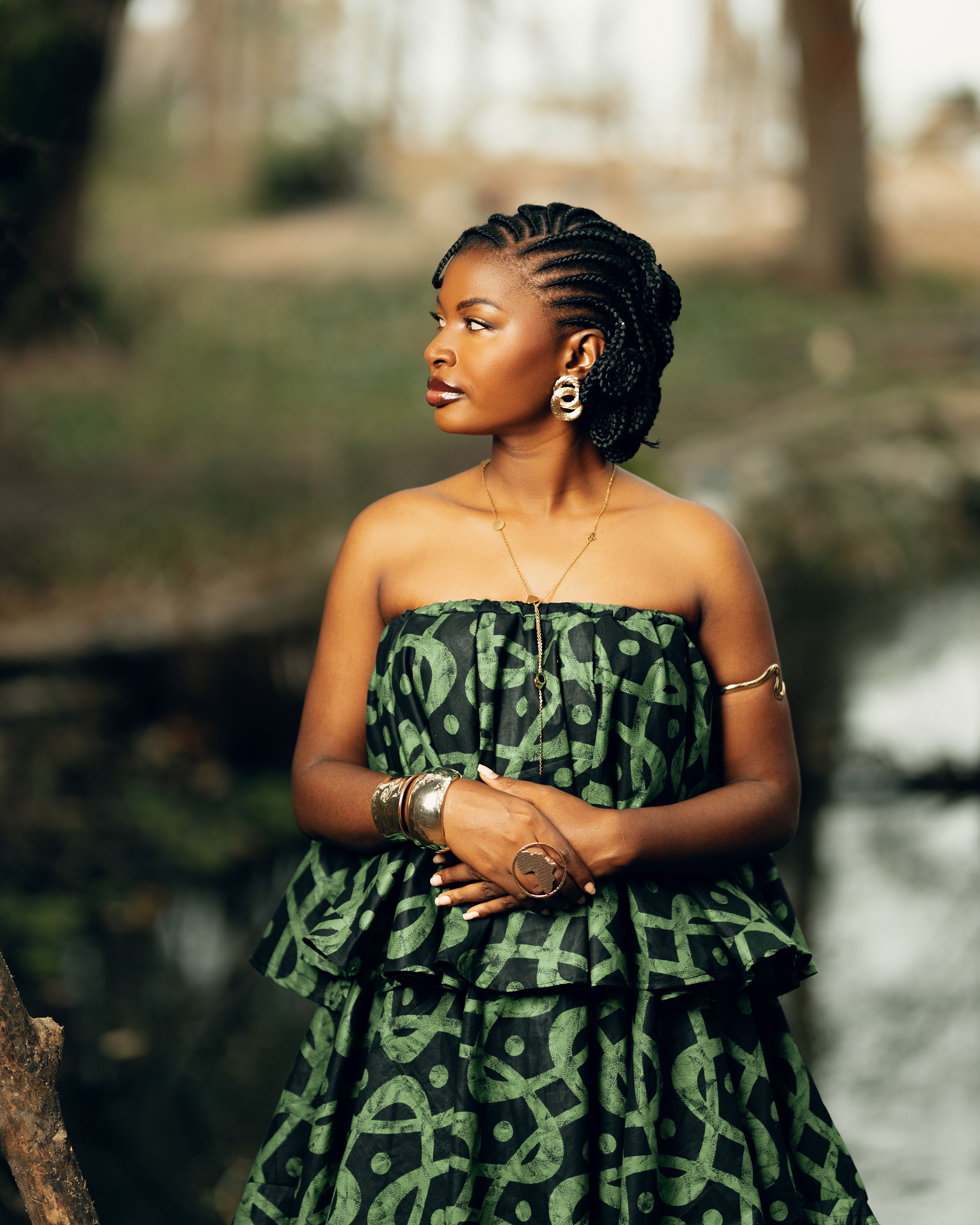 Elegant African Woman in Traditional Outfit Outdoors · Free Stock Photo