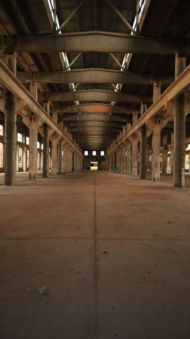 Historic industrial warehouse architecture interior