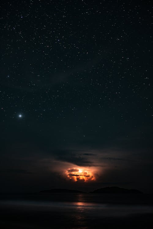 Ciel Orange Et Ciel Galaxie Noir